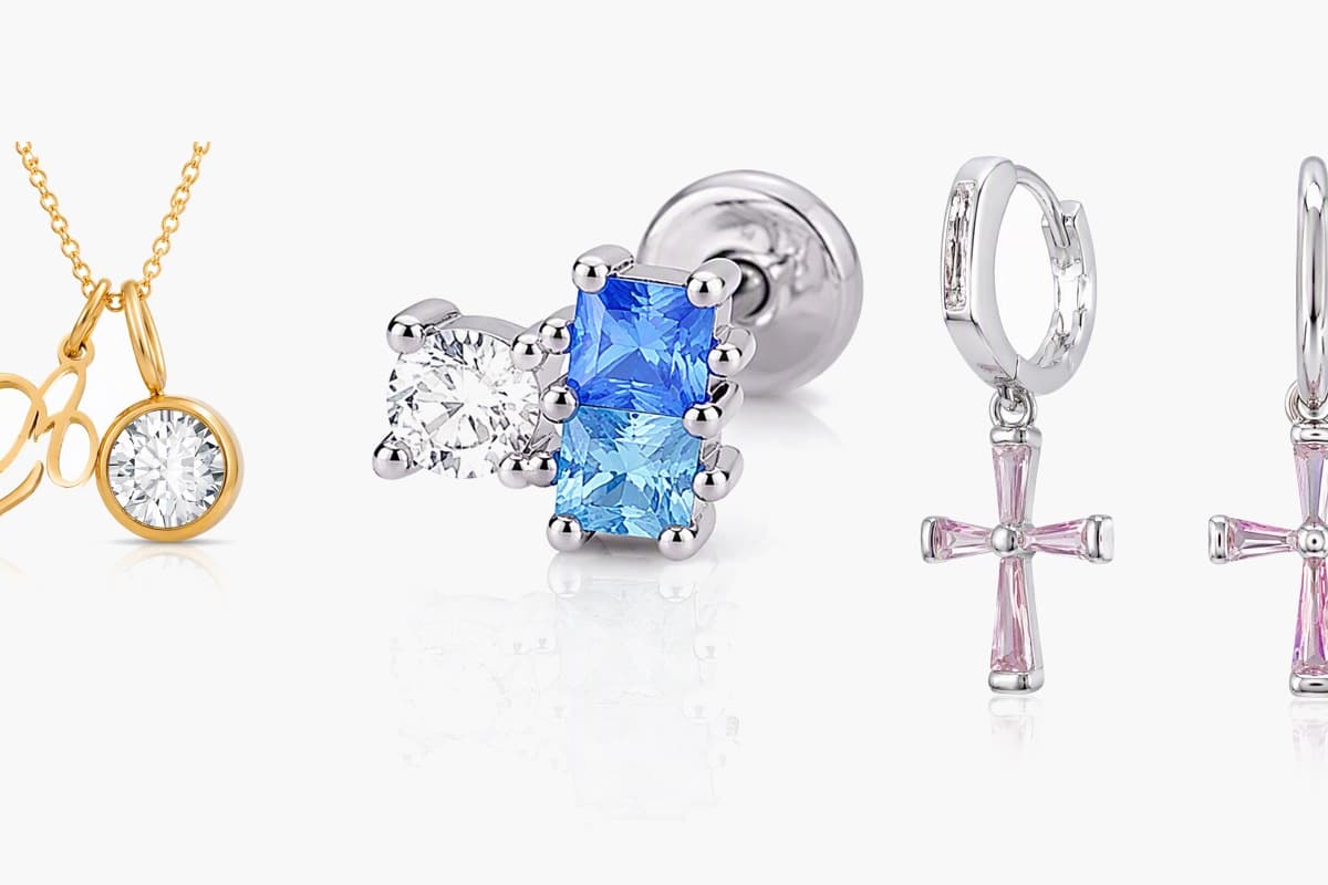 Dainty Cross Charm Hoop Earrings