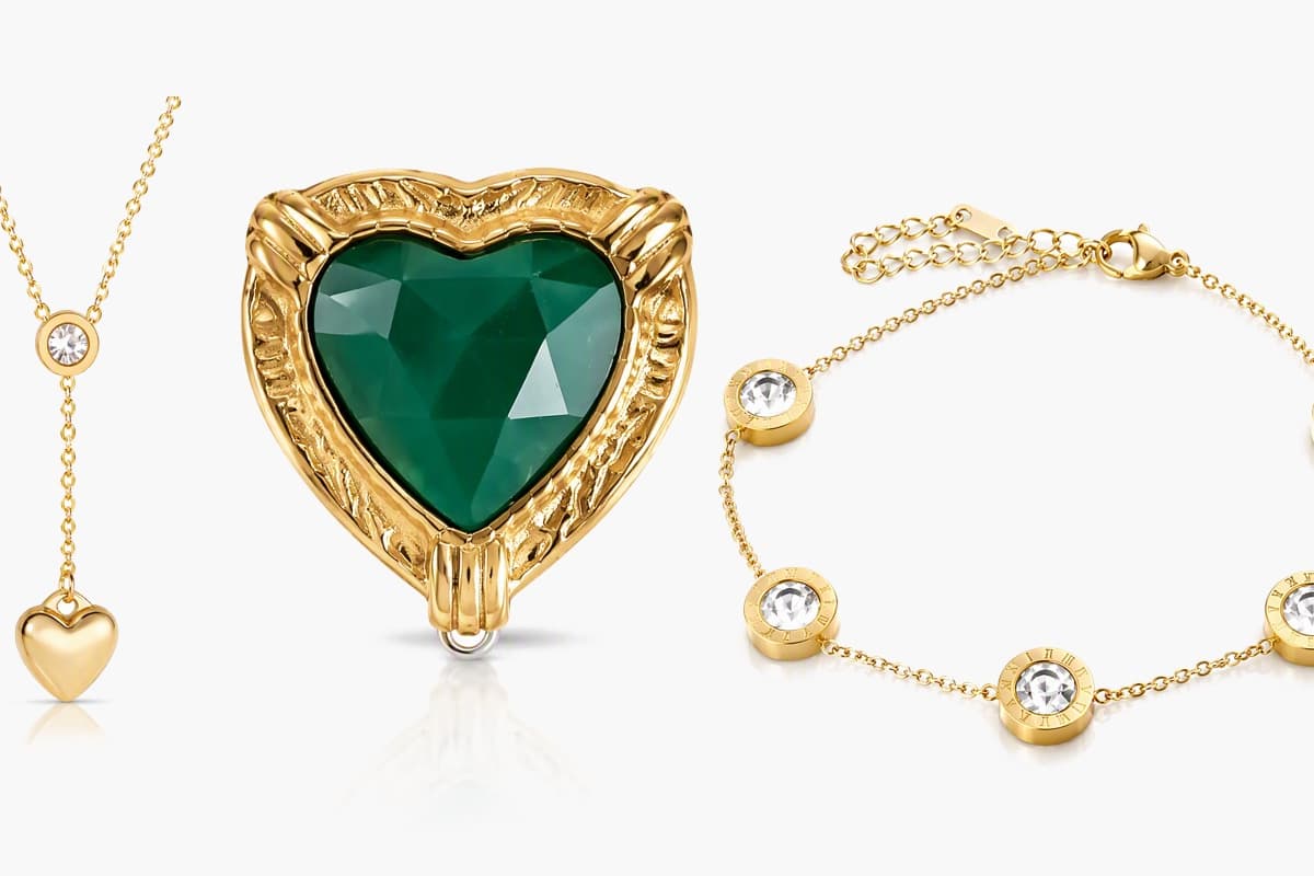 Heart Charm Stud Earrings