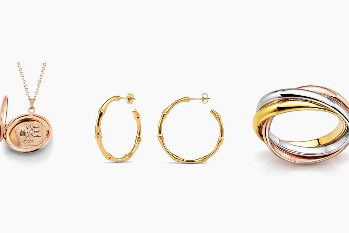Bamboo Segment Hoop Earrings
