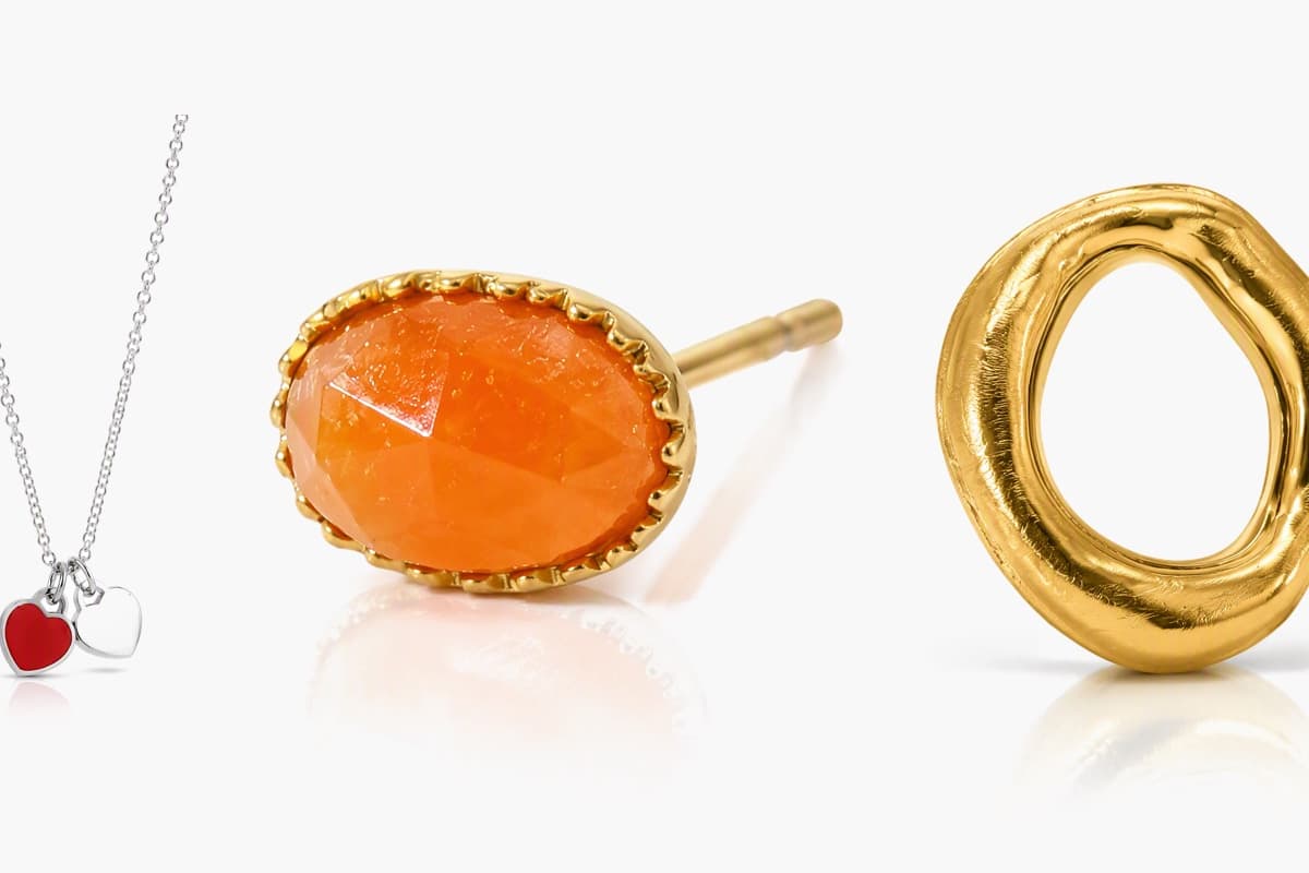 Oval Stone Stud Earrings