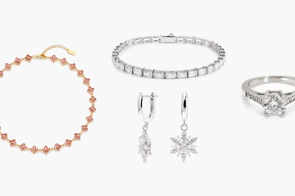 Dainty Snowflake Drop Earrings