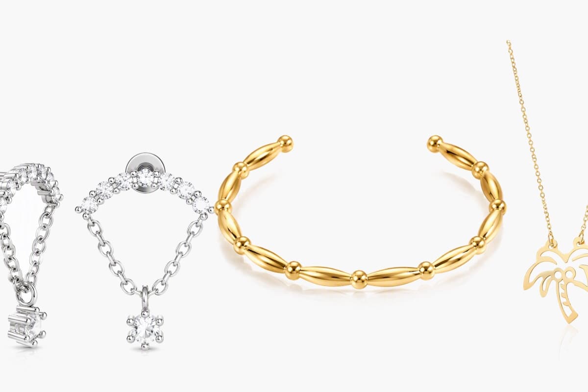 Dainty Heart Chain Drop Earrings