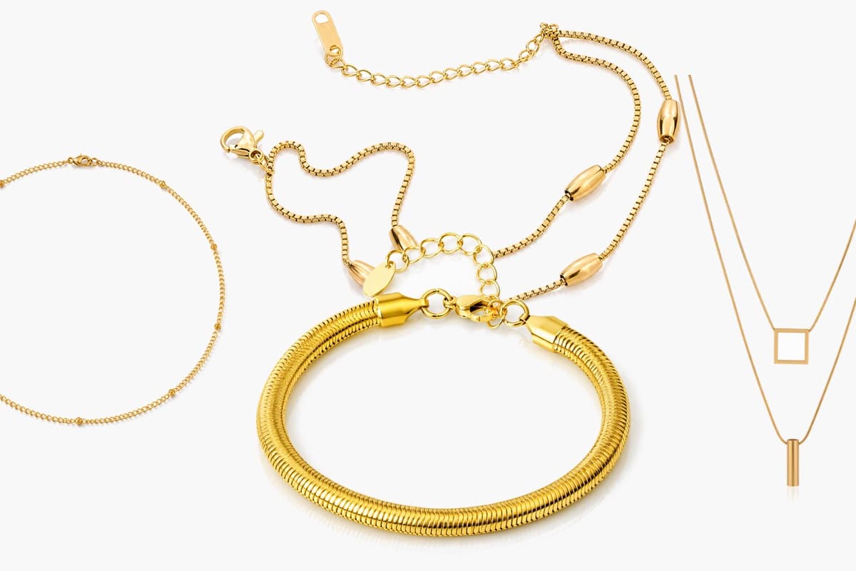 Dainty Snake And Bead Chain Necklace