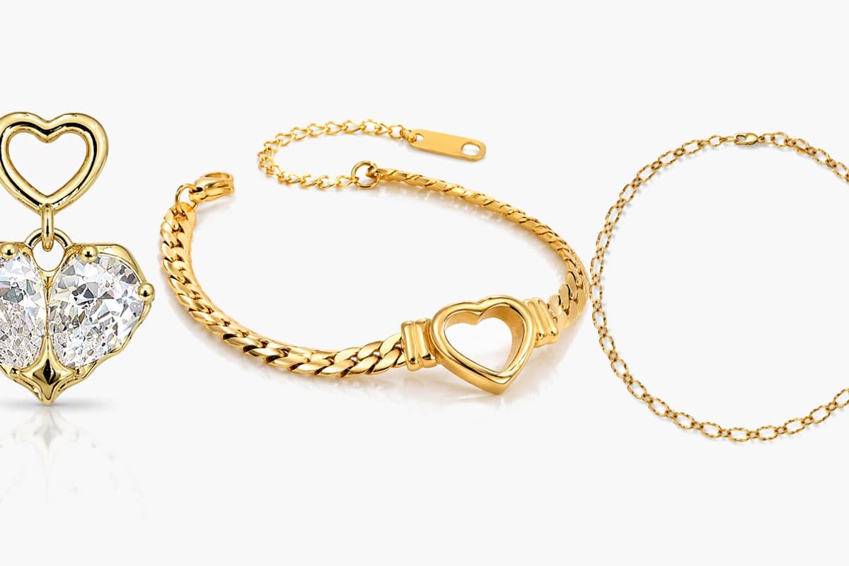 Double Heart Drop Earrings