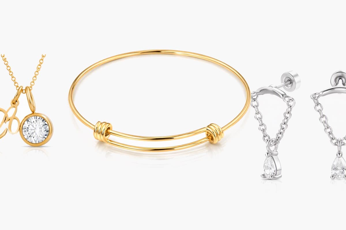 Dainty Triangle Chain Drop Earrings