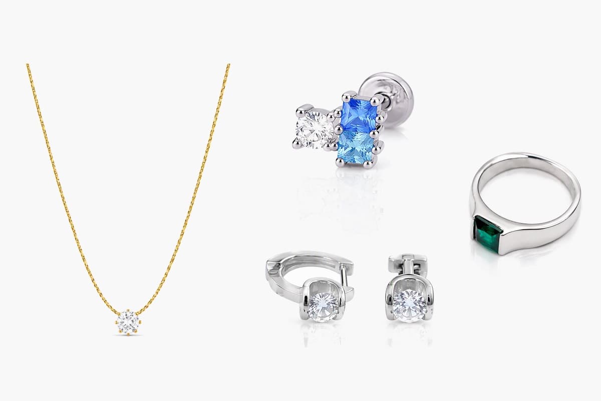 Dainty Single Stone Huggie Earrings