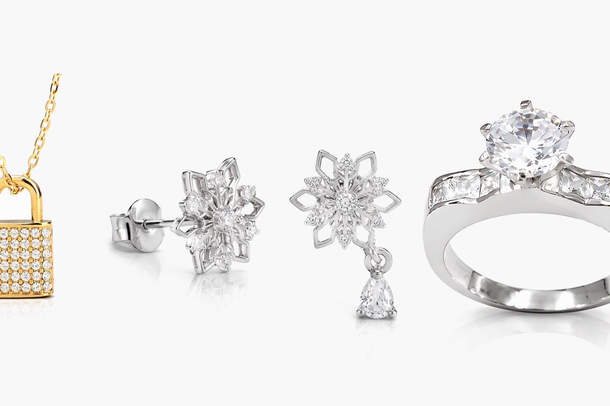 Dainty Snowflake Drop Earrings