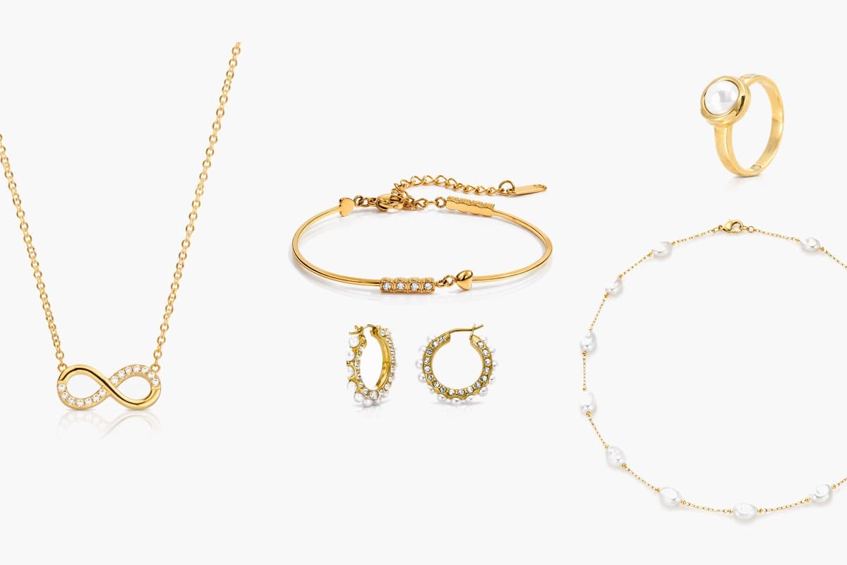 Pearl And Stone Hoop Earrings
