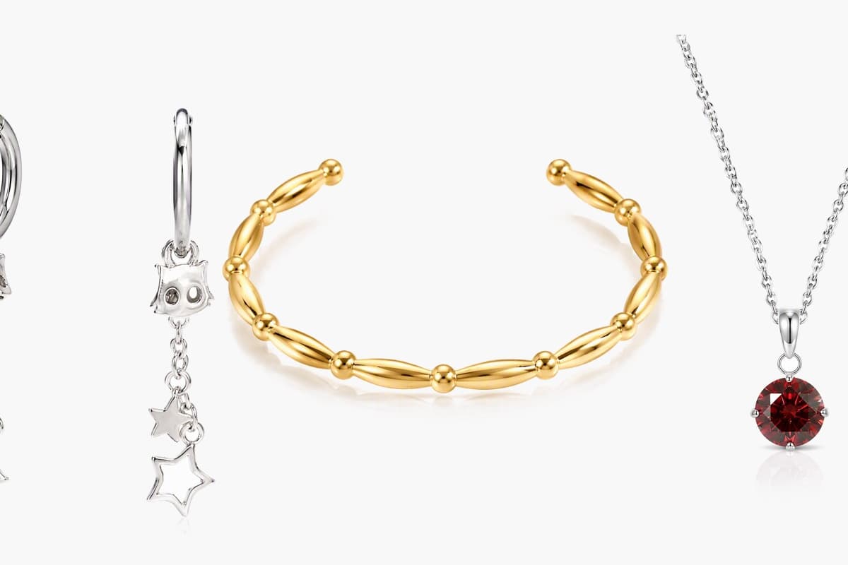 Cute Cat Head Star Charm Hoop Earrings