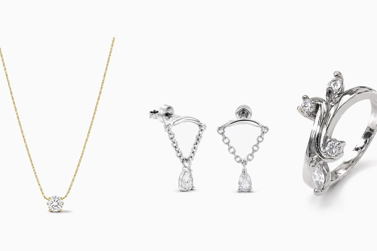 Dainty Triangle Chain Drop Earrings