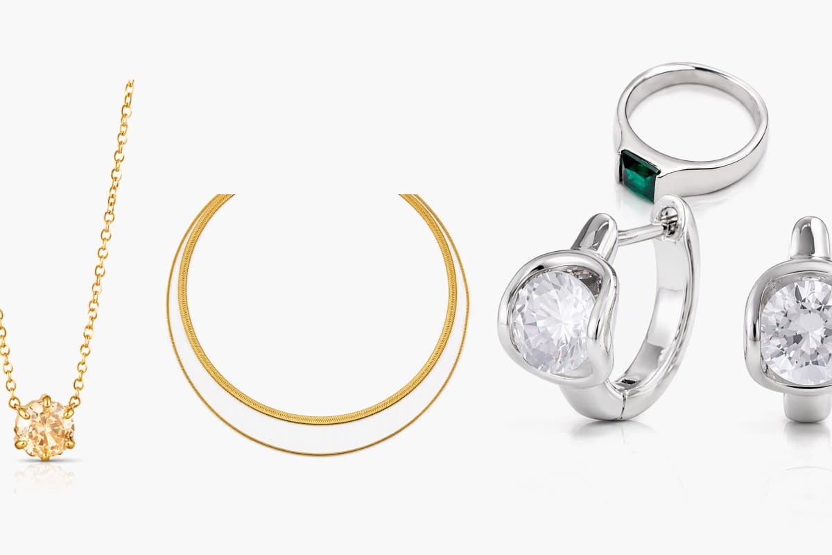 Single Stone Huggie Earrings