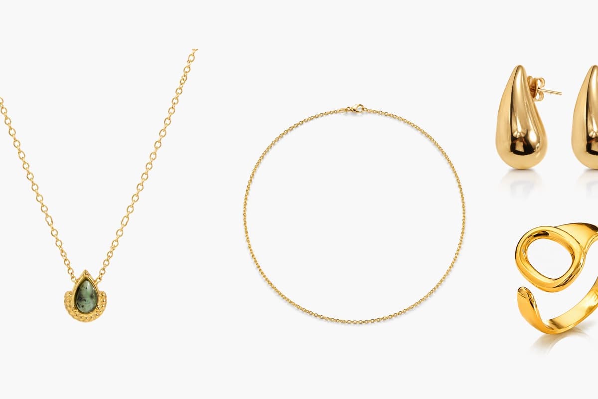 Dainty Teardrop Stone Pendant Necklace