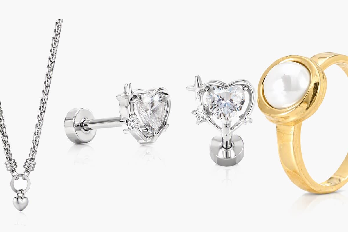 Cute Heart Dangle Stud Earrings