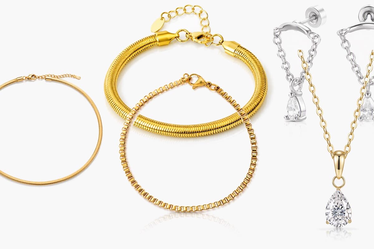 Dainty Triangle Chain Drop Earrings