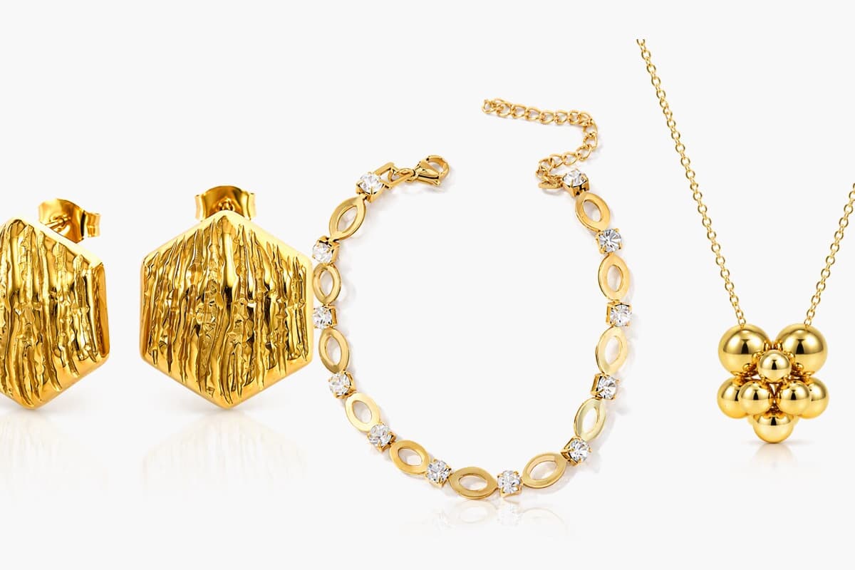 Textured Hexagon Drop Earrings