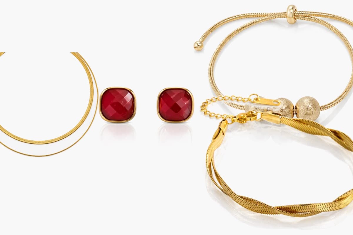 Faceted Square Stud Earrings