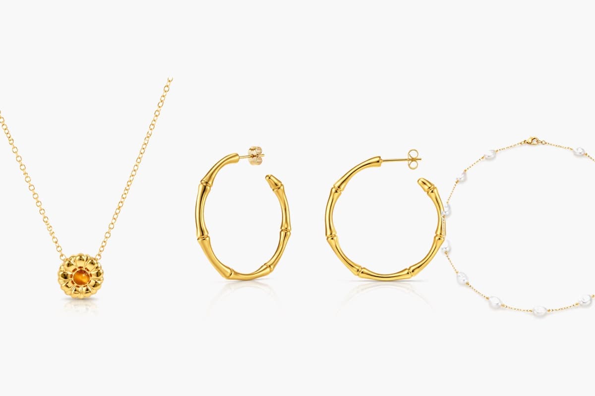 Bamboo Segment Hoop Earrings