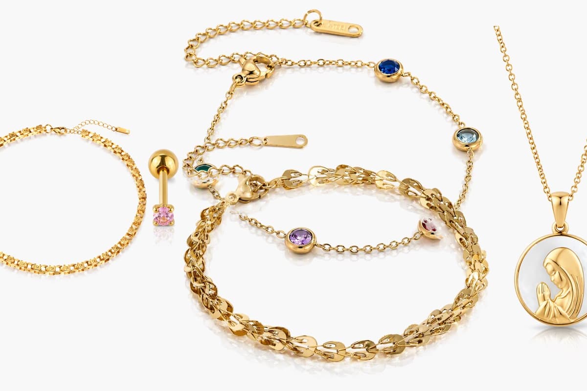 Dainty Five-Stone Chain Bracelet