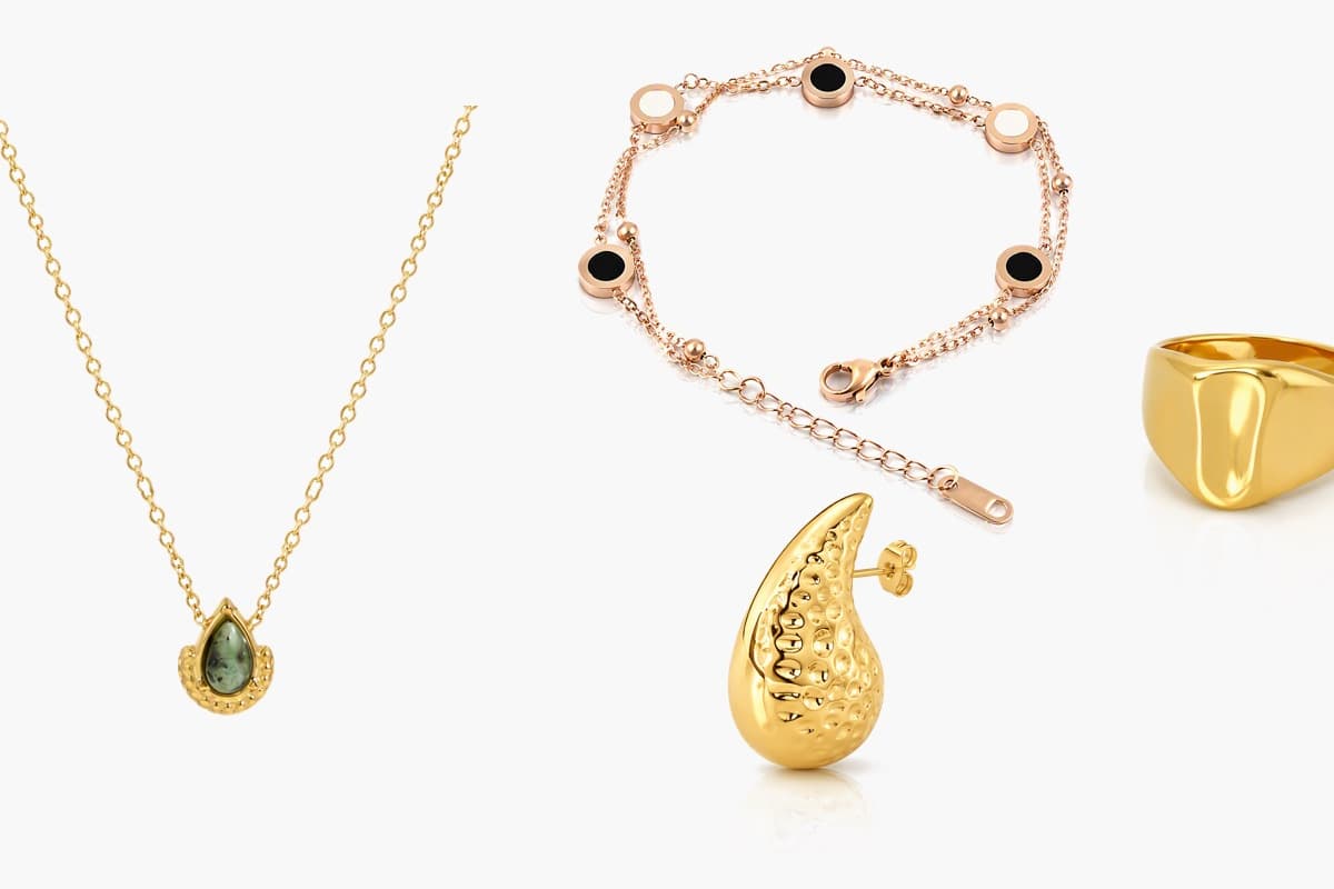 Dainty Teardrop Stone Pendant Necklace