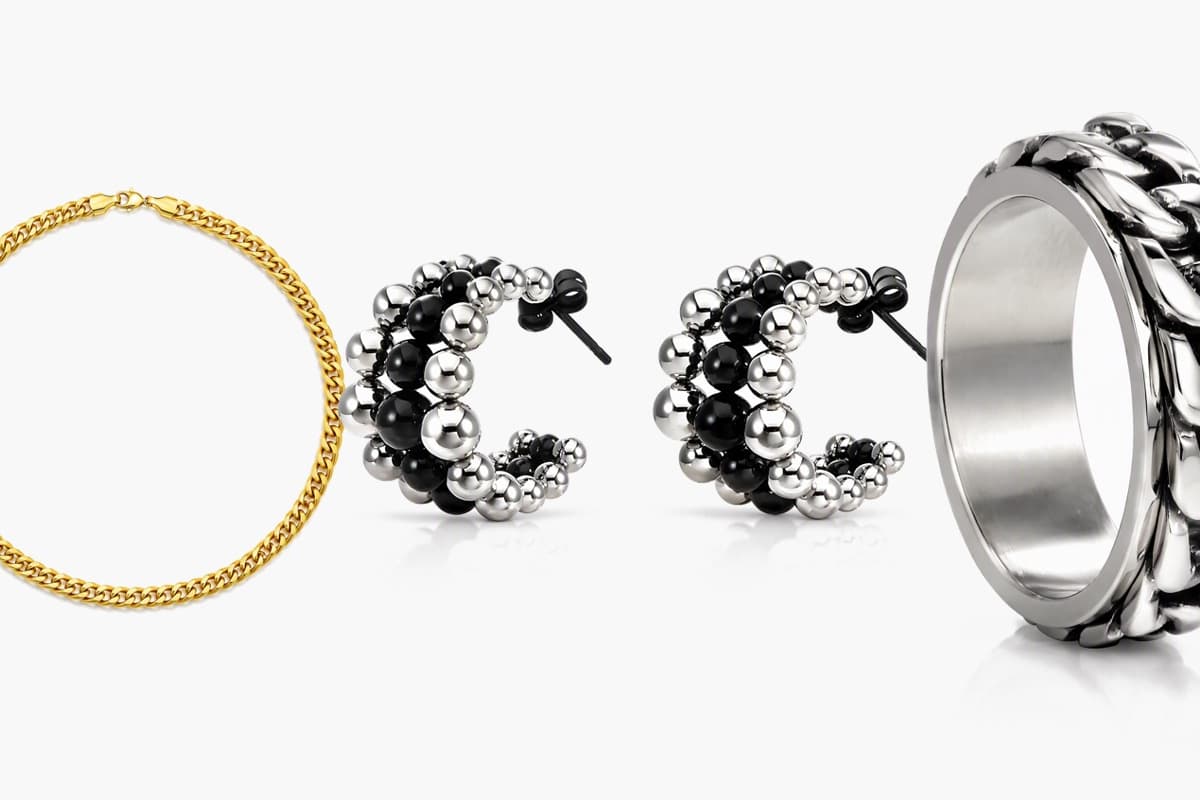 Trendy Beaded Hoop Earrings
