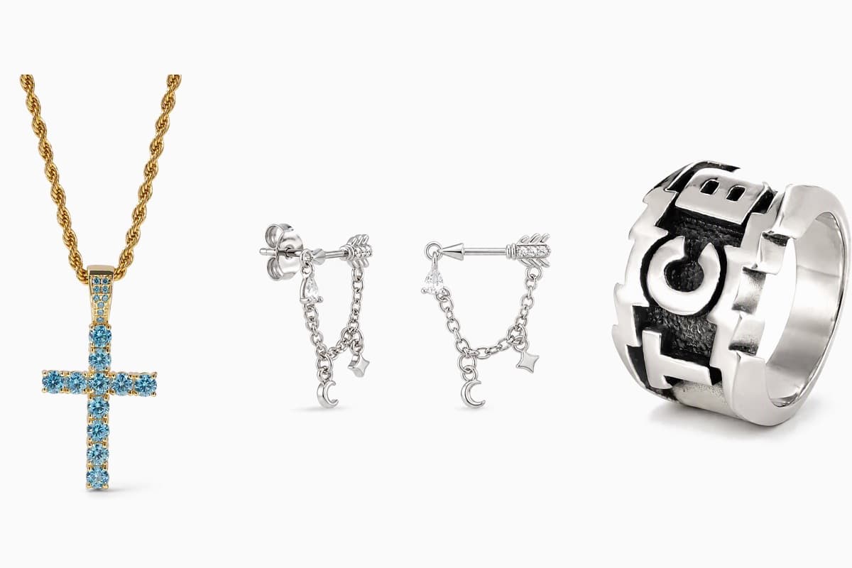 Dainty Arrow Moon Star Chain Earring