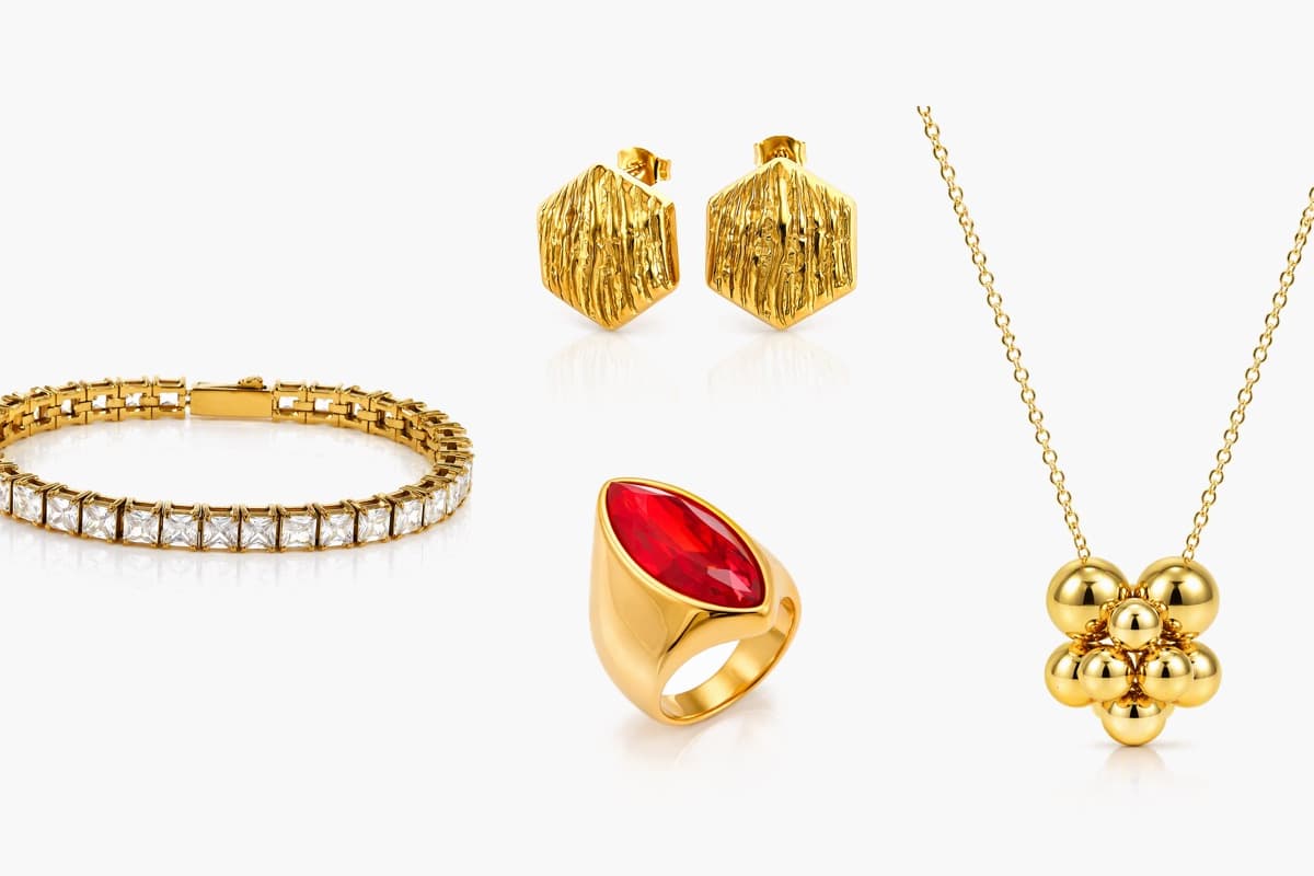 Textured Hexagon Drop Earrings