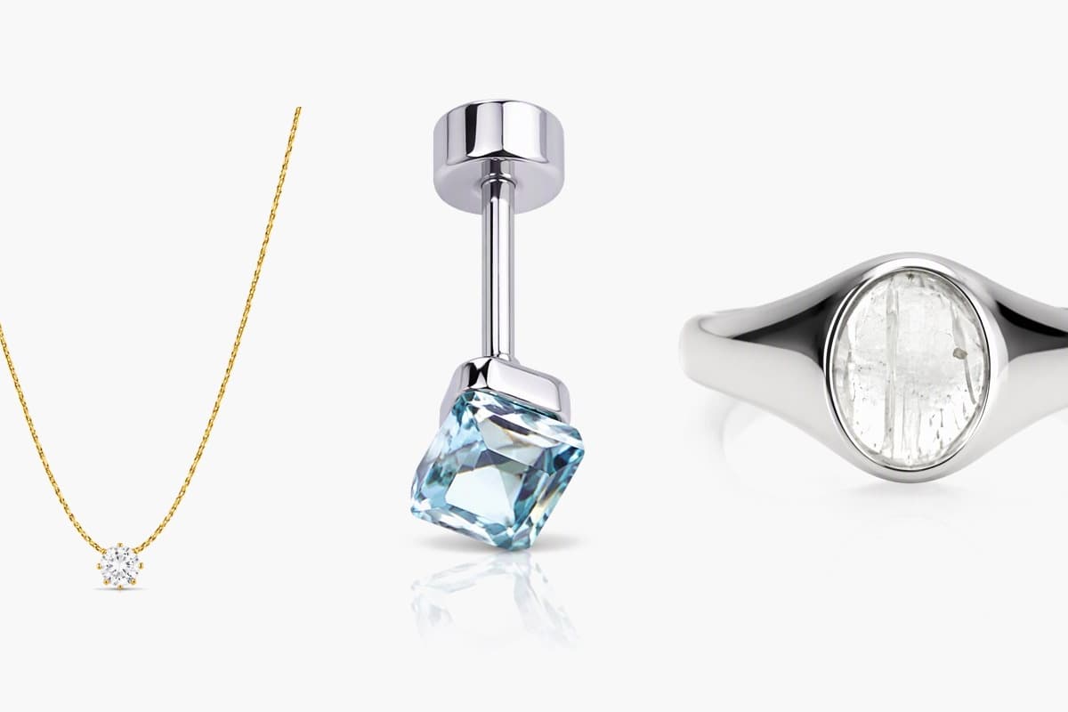 Dainty Square Gem Drop Earrings