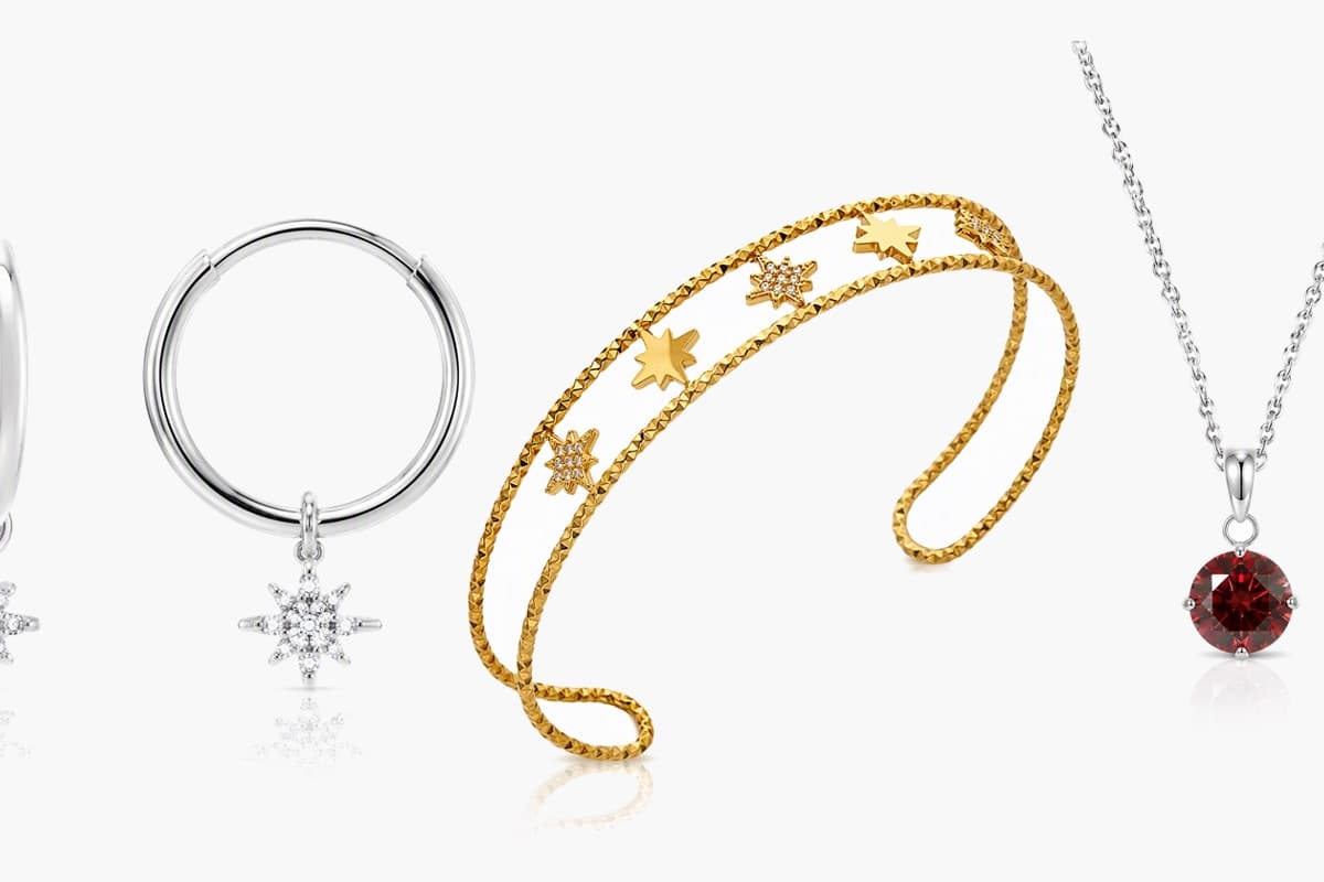Dainty Star Charm Hoop Earrings