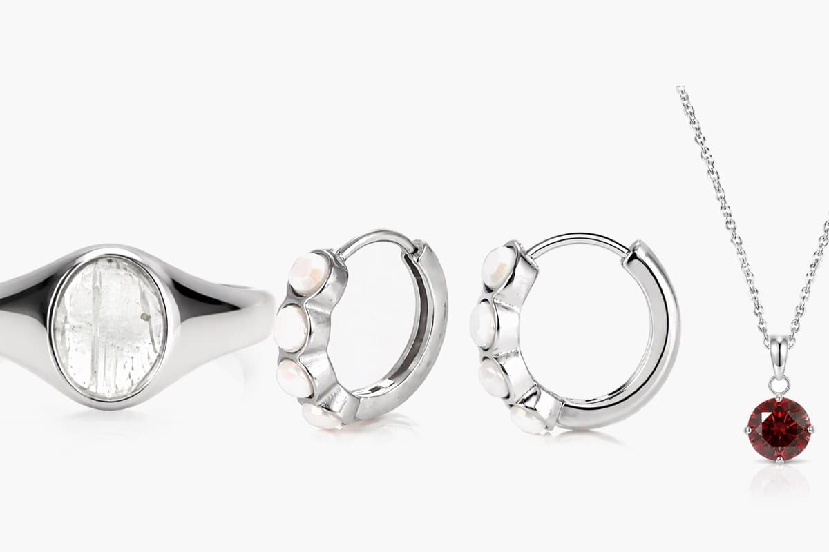 Three-Stone Huggie Earrings