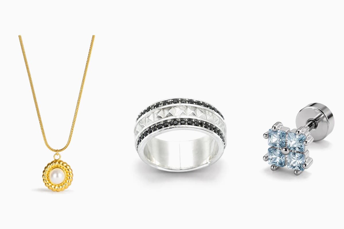 Four-Stone Cluster Stud Earrings
