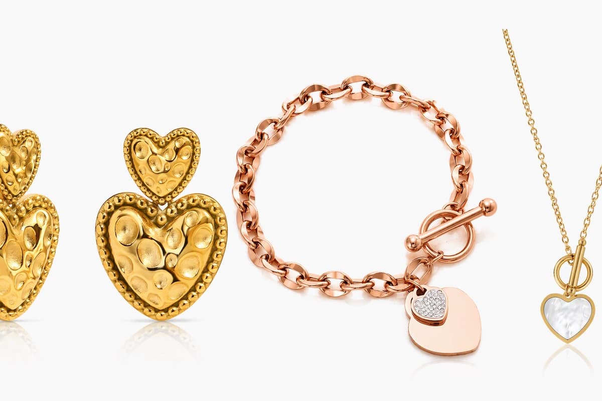 Double Heart Drop Earrings