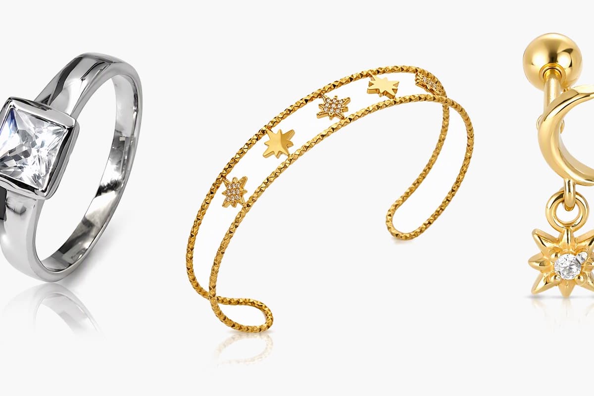 Dainty Moon Star Drop Earring
