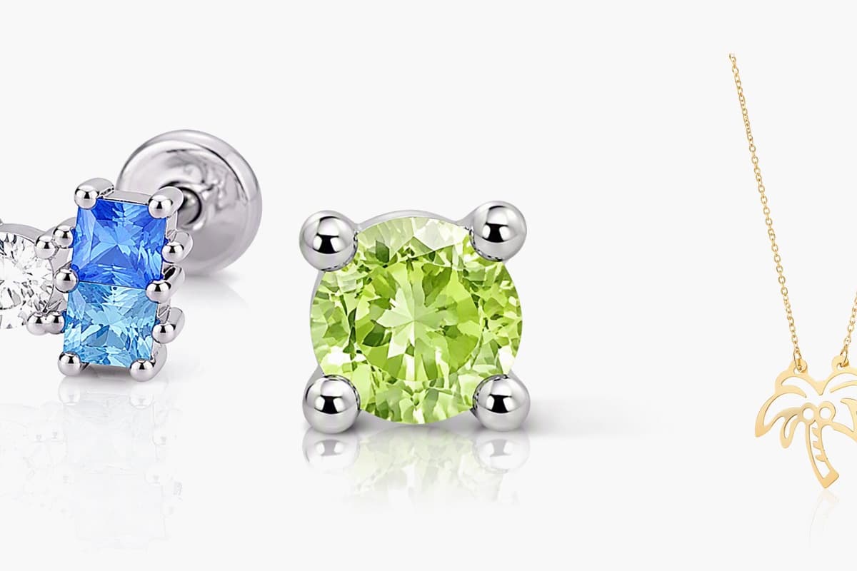 Dainty Round Stone Stud Earrings