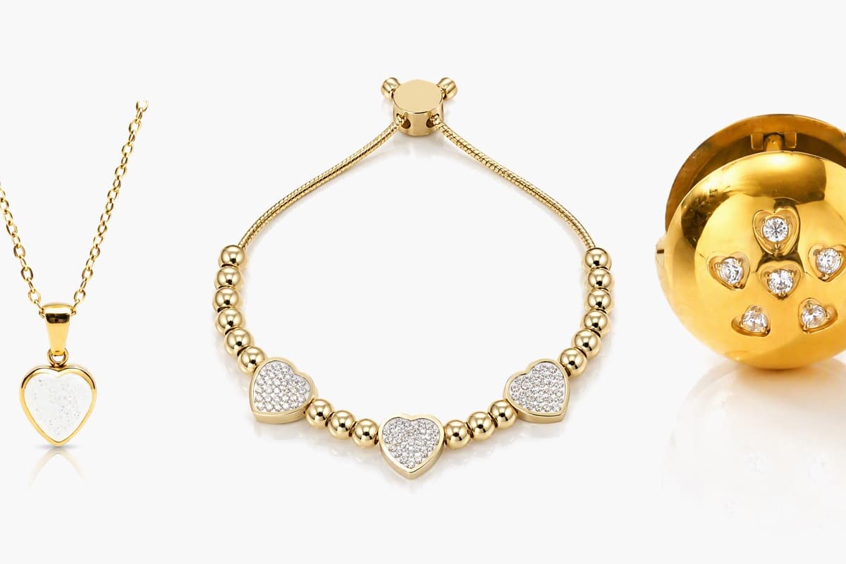 Heart Cluster Ball Stud Earrings