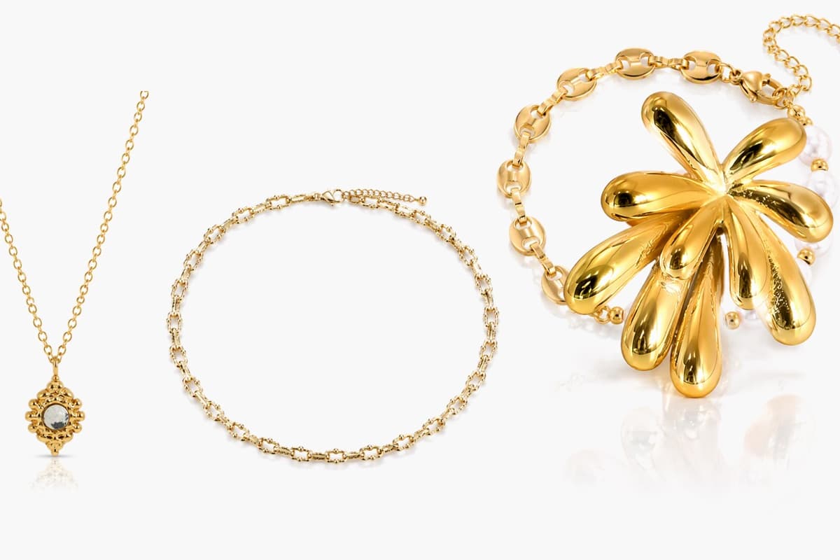 Dainty Beaded Link Chain Necklace