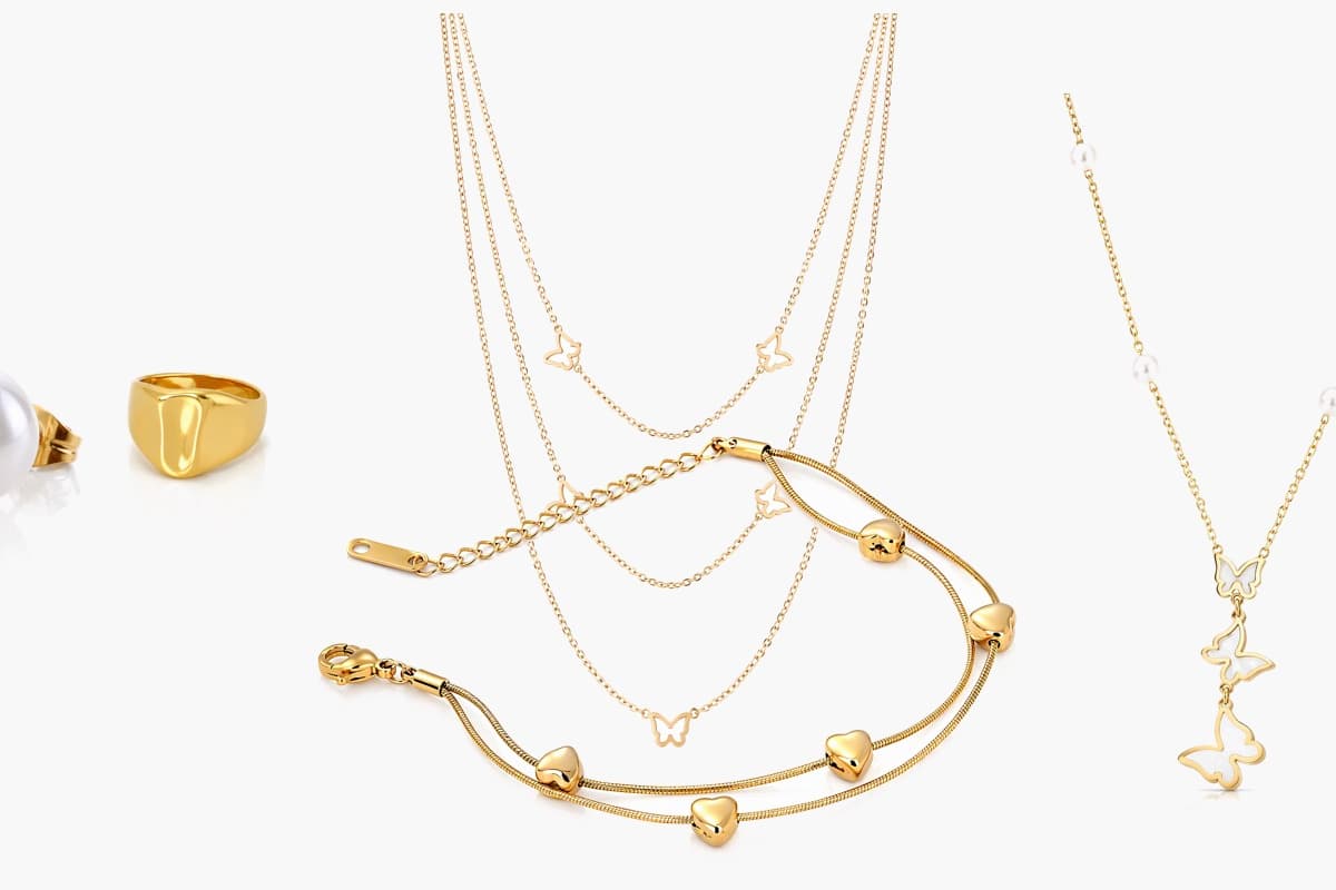 Dainty Butterfly Pearl Necklace