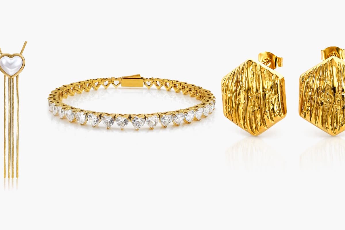 Textured Hexagon Drop Earrings