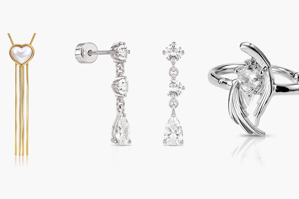 Dainty Three-Stone Drop Earrings
