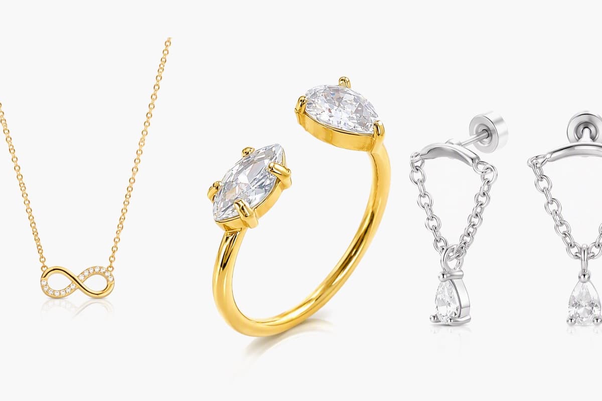 Dainty Triangle Chain Drop Earrings