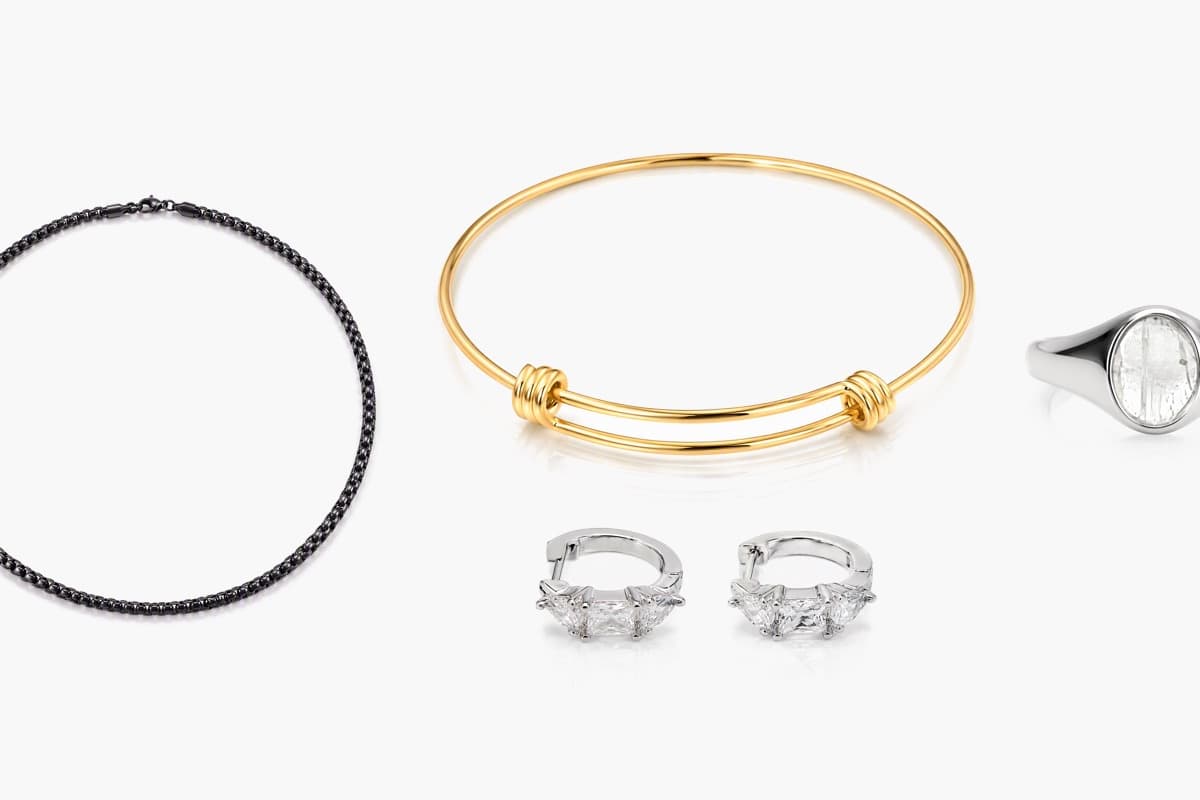 Three-Stone Huggie Earrings