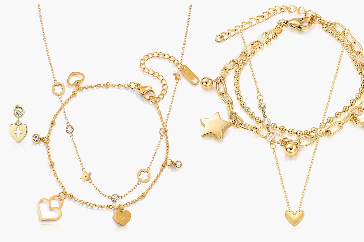 Dainty Star and Heart Necklace