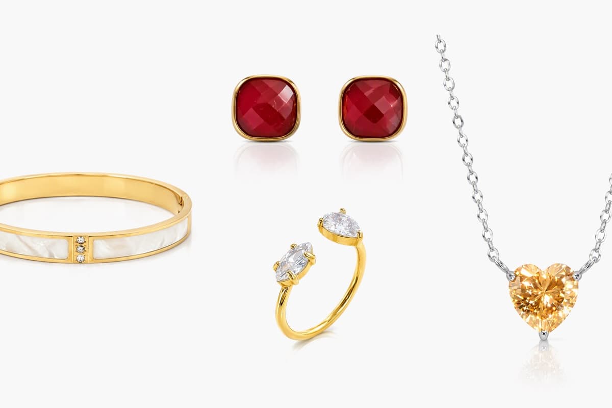Faceted Square Stud Earrings