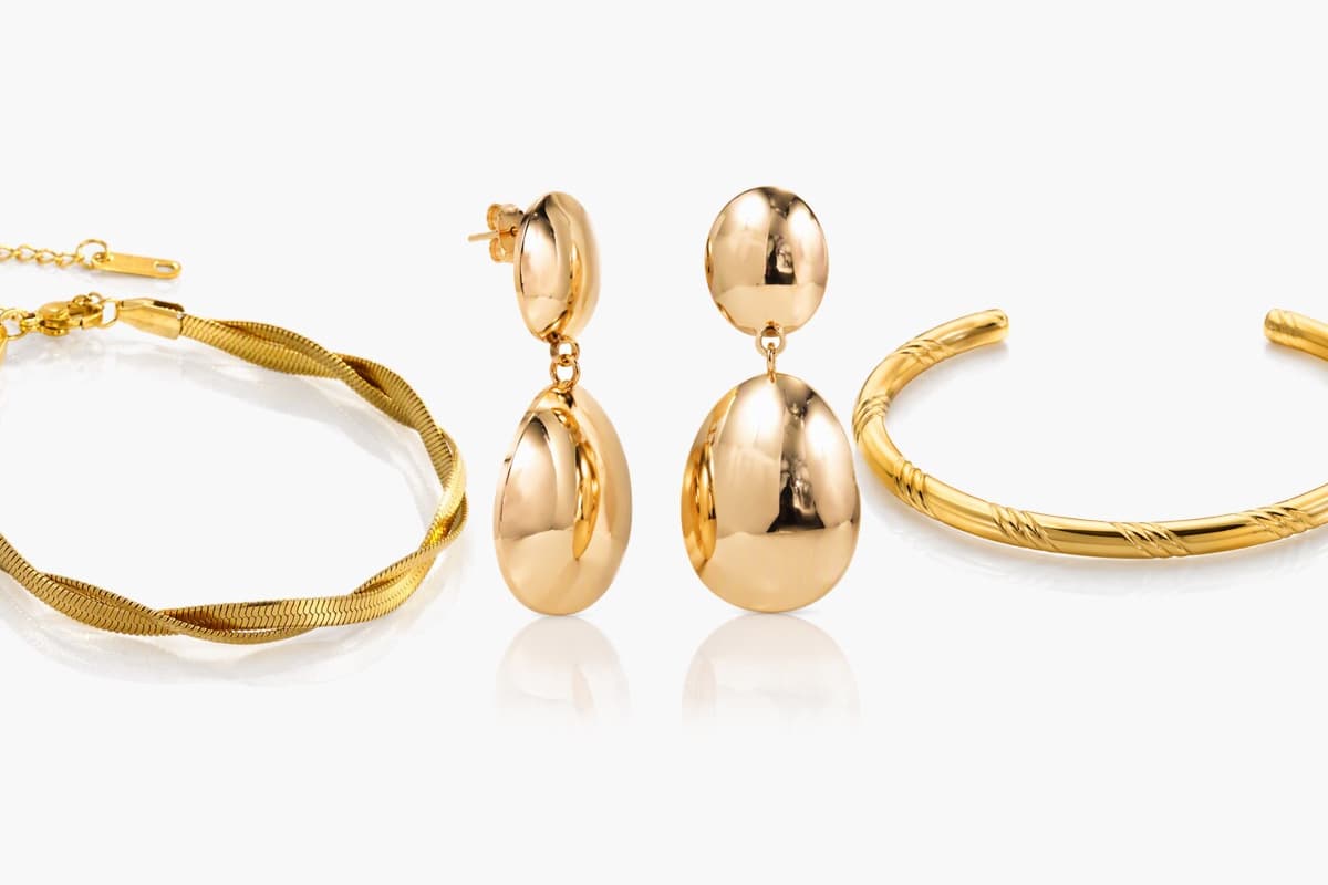 Double Oval Drop Earrings