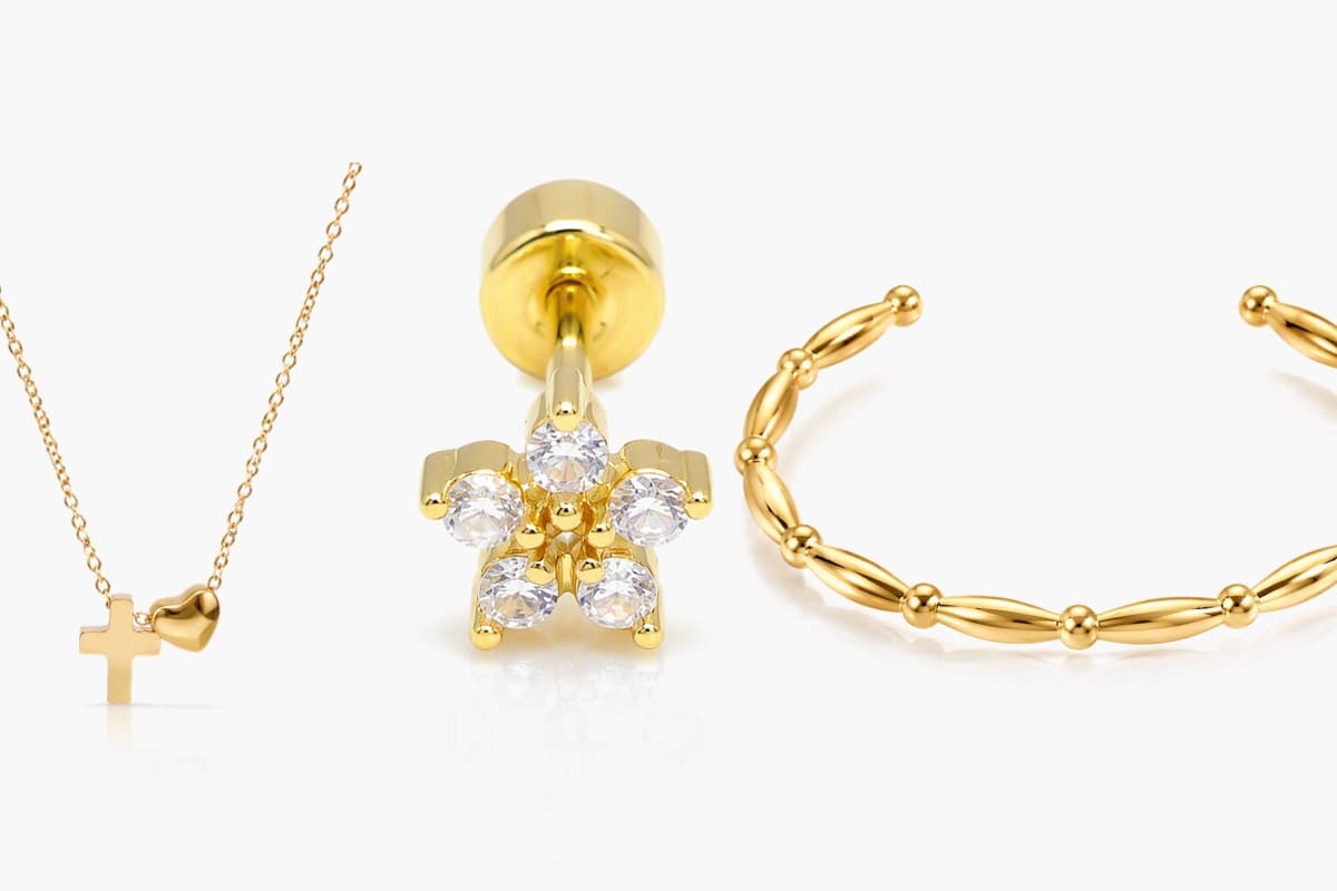 Dainty Cross Heart Charm Necklace