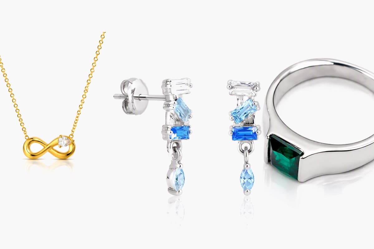 Dainty Stacked Stone Drop Earrings