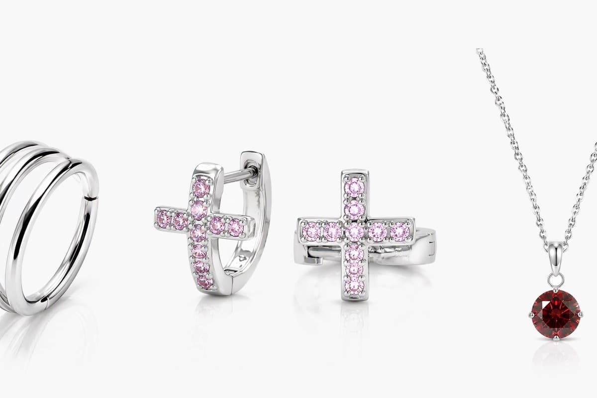 Dainty Cross Huggie Earrings