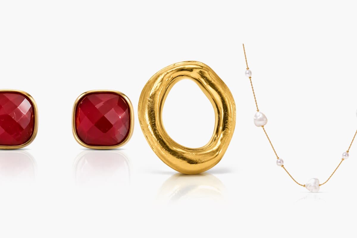 Faceted Square Stud Earrings