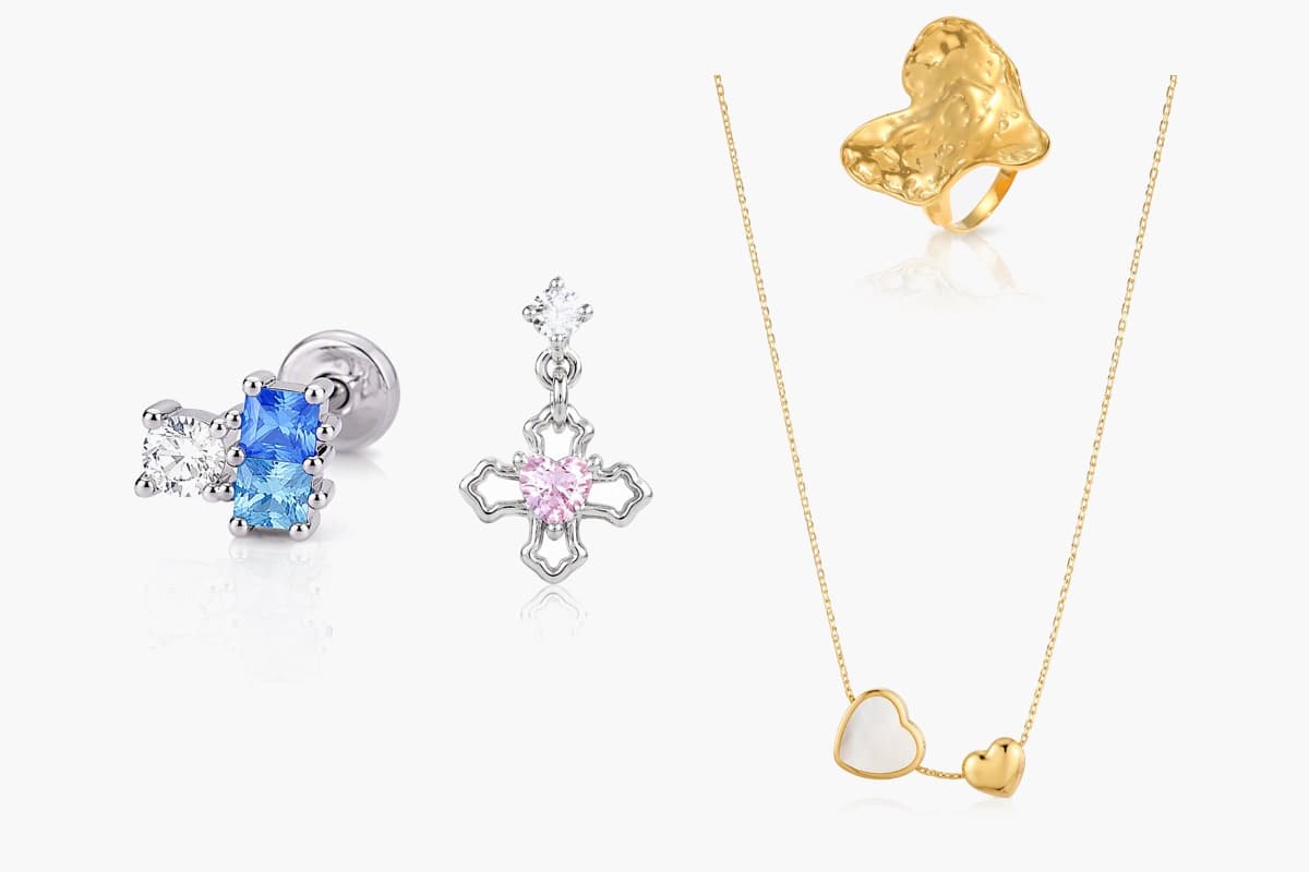 Dainty Double Heart Pendant Necklace