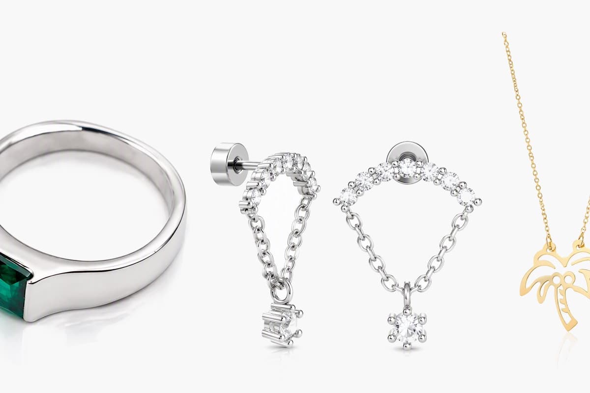 Dainty Heart Chain Drop Earrings