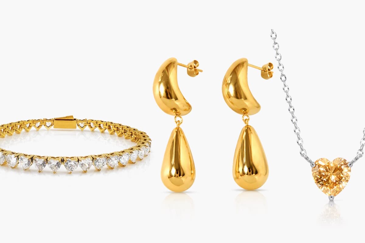 Crescent Moon Teardrop Earrings